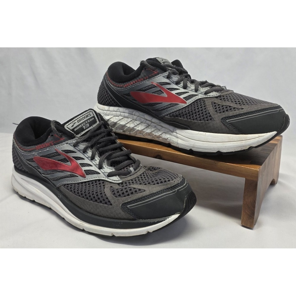Brooks Addiction 13 Men's 10.5 2E Gray Red Running Shoes Support Stability - Picture 1 of 12